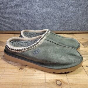 UGG Tasman Shoes Mens Size 13 Green Suede Slippers UGGplush Wool Lined 5950